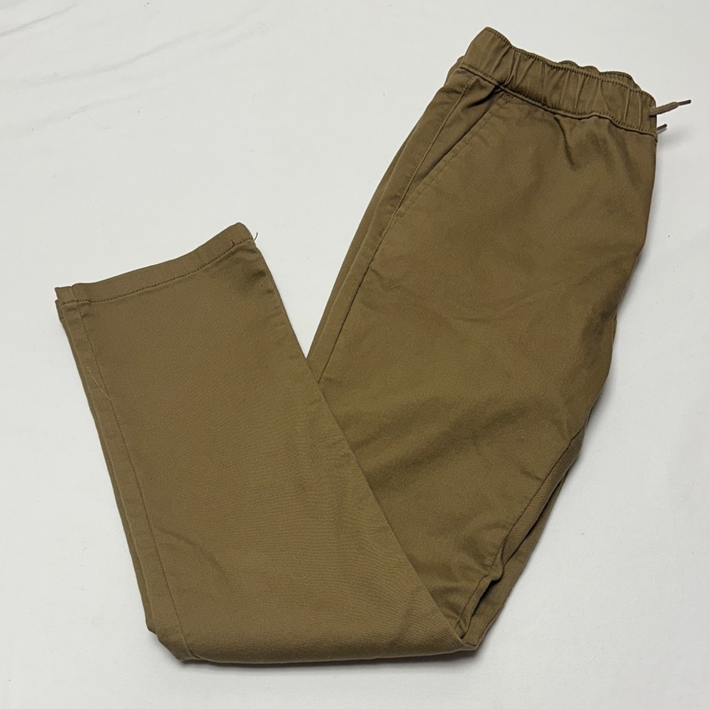 Kids Stretch Pull-On Chinos in Olive Tan